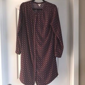 Merona Patterned Button-Down Tie-Waist Dress